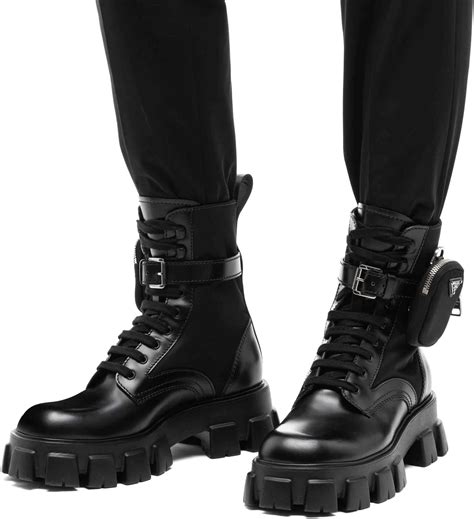 prada studded sock boots|prada ankle pouch combat boots.